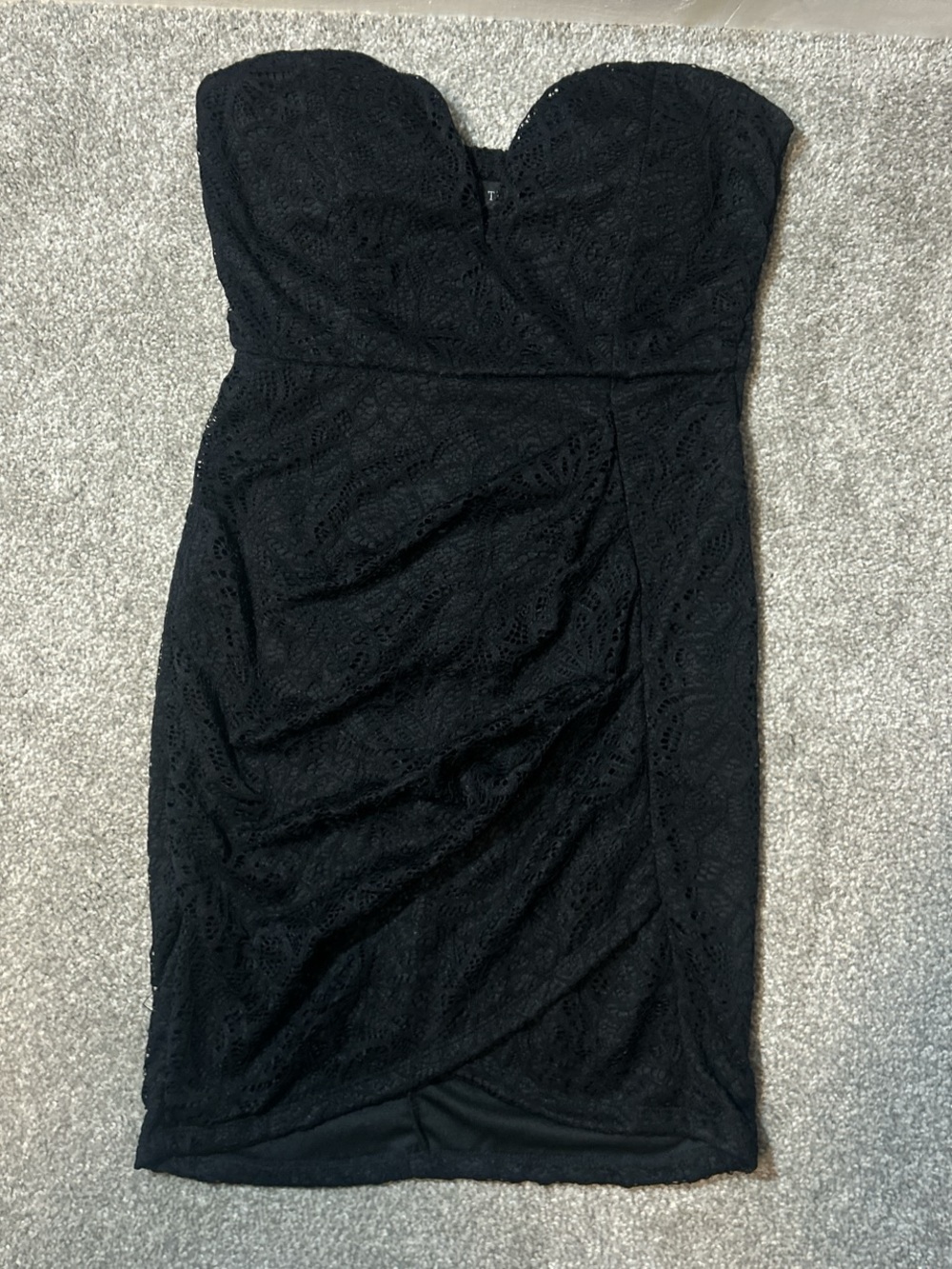 Trac Strapless Black Lace Sheath Dress